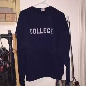 Navy COLLEGE logo sweatshirt